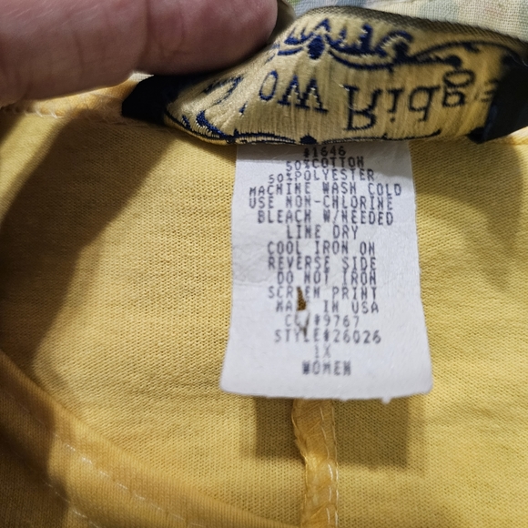 FINAL SALE Vintage Willow Ridge yellow maxi dress size 1X 90's graphic Y2K - Picture 7 of 7